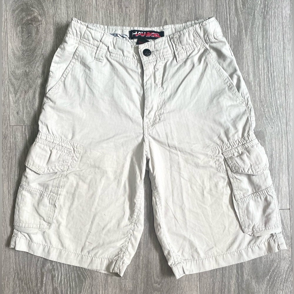 ⛱️TONY HAWK CARGO SHORTS BEIGE/TAN SIZE LARGE 12 BOYS SUMMER SHORTS LONG SKATER